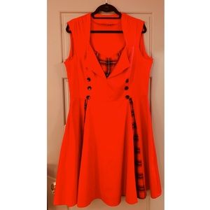 Red Sailor Pin Up Retro Style Dress